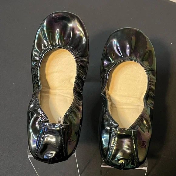 Women's Black Oil Slick Ballet flats, Storehouse, size 11. New - Picture 3 of 6